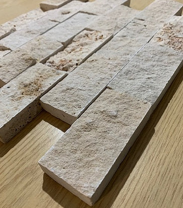 Rustic travertine split face cladding tiles