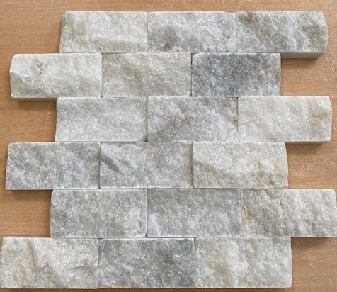 White marble split face cladding natural stone tile 