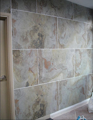 Bianco slate veneer feature wall