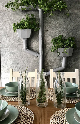 Silver grey slate veneer feature wall