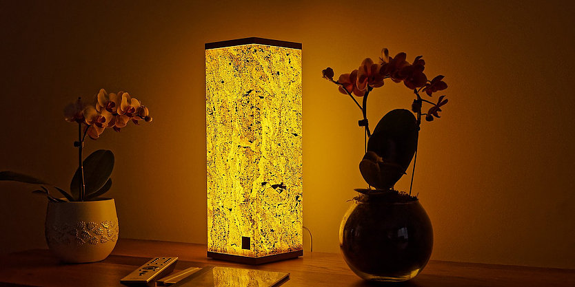 Bianco translucent slate veneer lighting feature piece