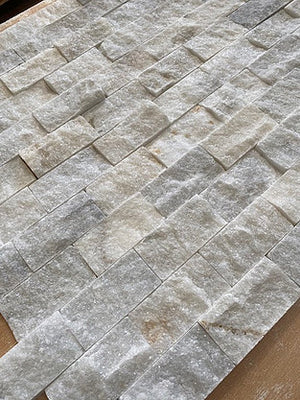 White marble split face cladding natural stone tile 