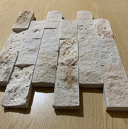 Rustic Travertine Cladding Rustic Travertine 5 x 10cm Split Face Cladding 30.5 x 30.5cm Sheet ...