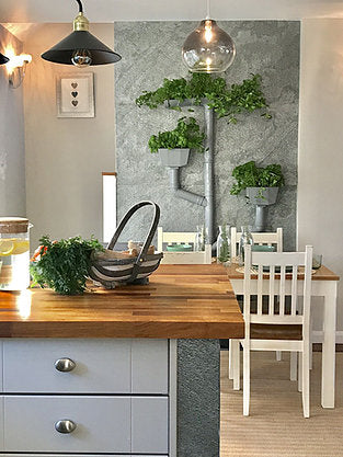 Silver grey slate veneer feature wall