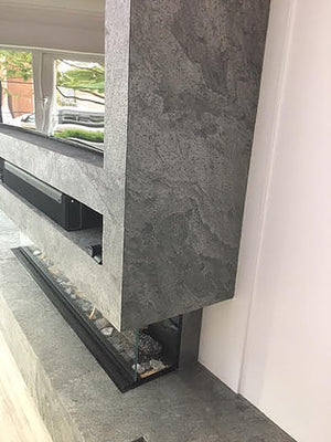 Silver grey slate veneer feature wall