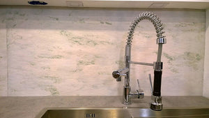 Ice Pearl limestone veneer kitchen walls