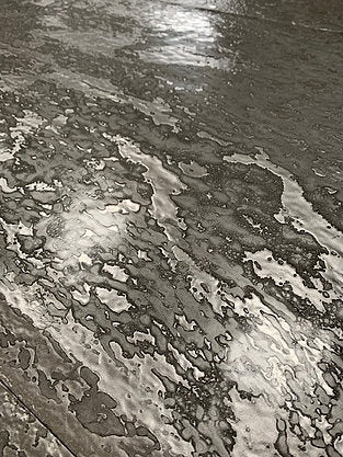 Silver metal veneer close up 