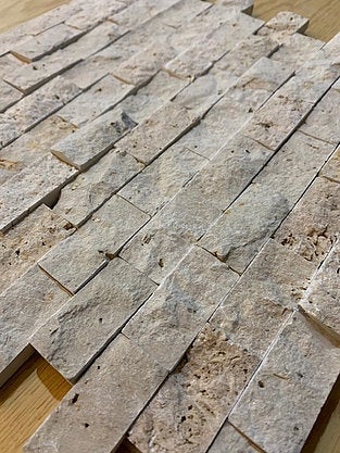 x12 Boxes (8.92 sq mtrs) of Rustic Travertine 2.5 x 5cm Split Face Cladding