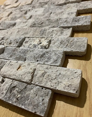 Silver travertine split face cladding stone tile