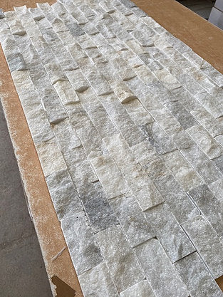 White marble split face cladding natural stone tile 