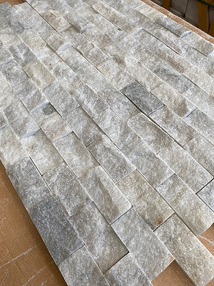 White marble split face cladding natural stone tile 