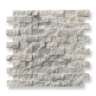White Marble 2.5 x 5cm Split Face Cladding 30.5 x 30.5cm Sheet