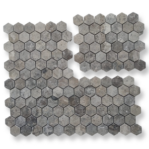 Silver Travertine hexagon mosaic 