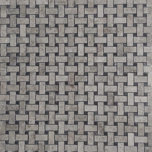 Silver shadow basket weave mosaic tile 