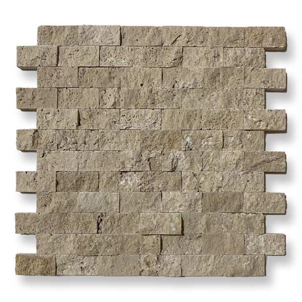 Classic Travertine 2.5 x 5cm Split Face Cladding 30.5 x 30.5cm sheet ...