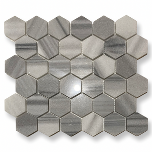 Vista white marble hexagon mosaic tile