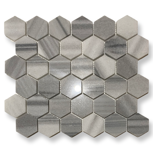 Vista White Marble Hexagon Mosaic