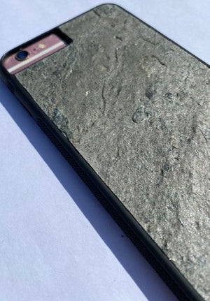 Silver grey slate veneer iPhone case