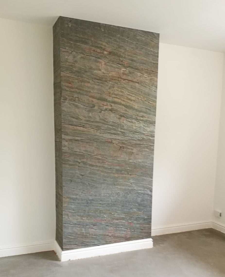 Burning Forest slate veneer feature column