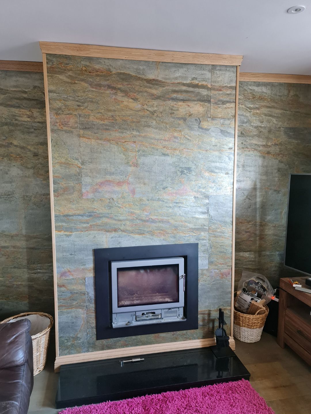 Burning Forest slate veneer feature wall