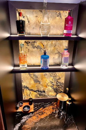 rustique translucent slate veneer drinks cabinet 